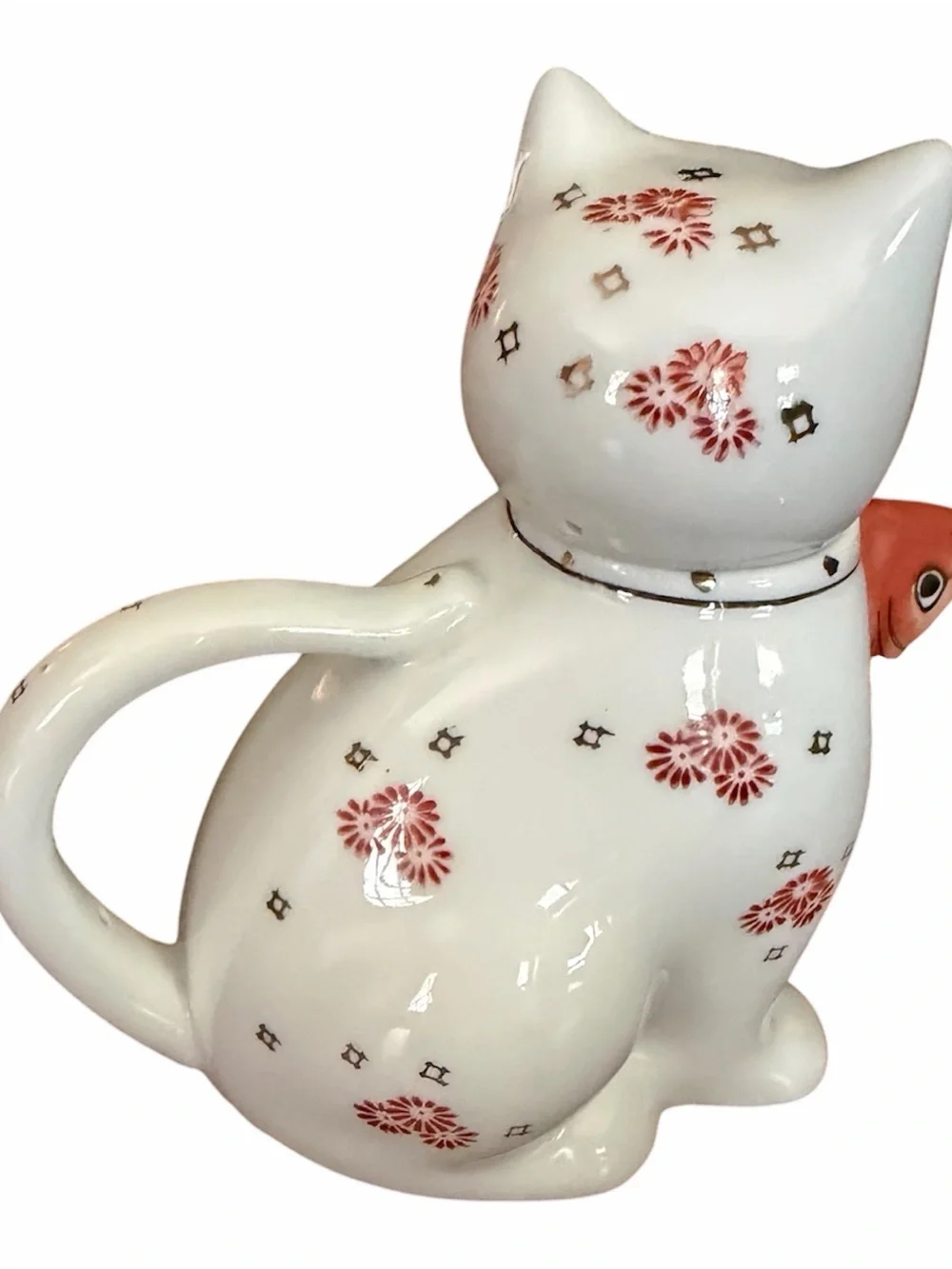 Vintage Creamer Cat and Koi Fish Ceramic